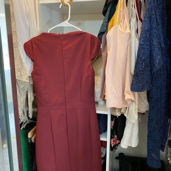 French Connection - Maroon Sheath Midi Dress - Picture 2 of 3